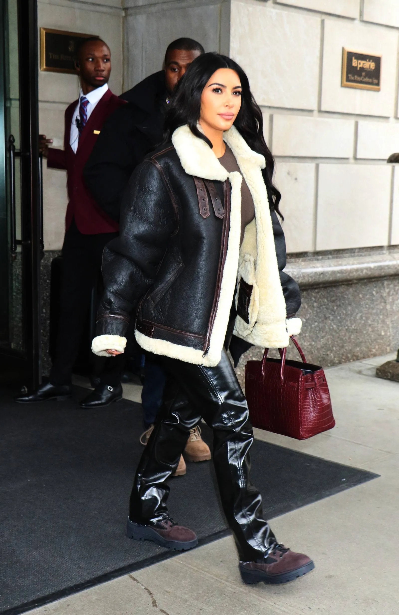 Kim Kardashian Original Leather with Faux Fur Jacket