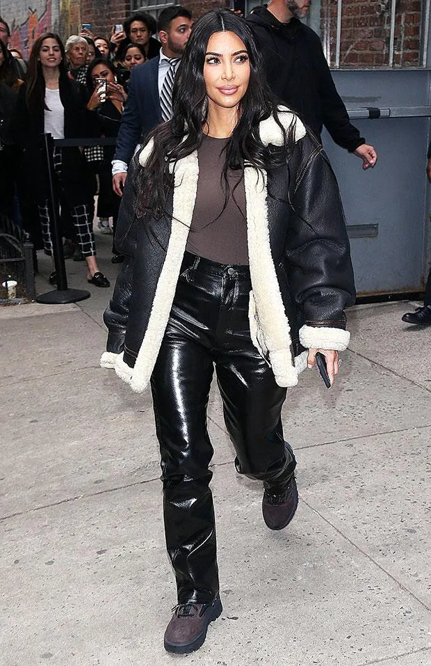 Kim Kardashian Original Leather with Faux Fur Jacket