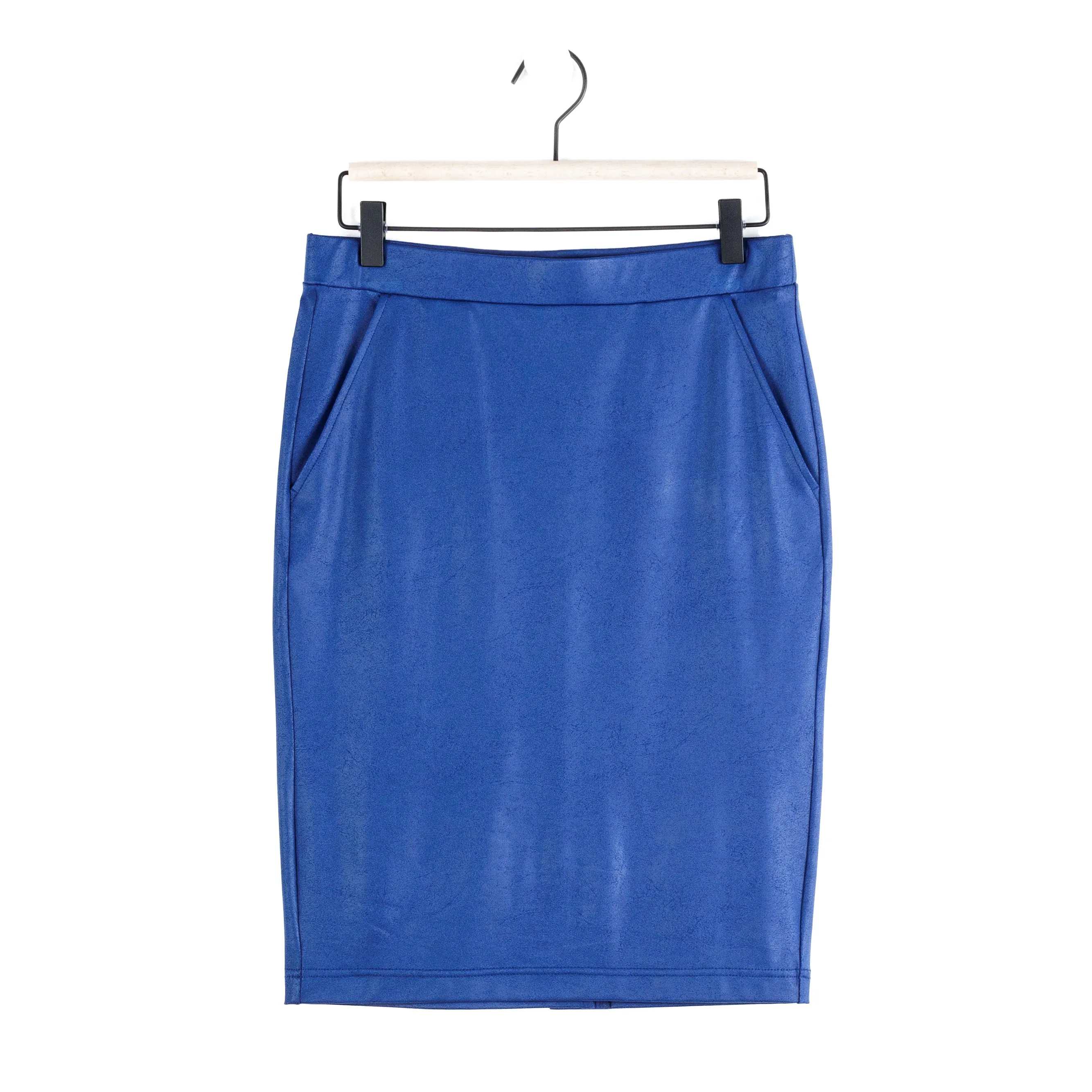 Liquid Leather™ Back Slit Pencil Skirt - Cobalt - Limited Sizes!