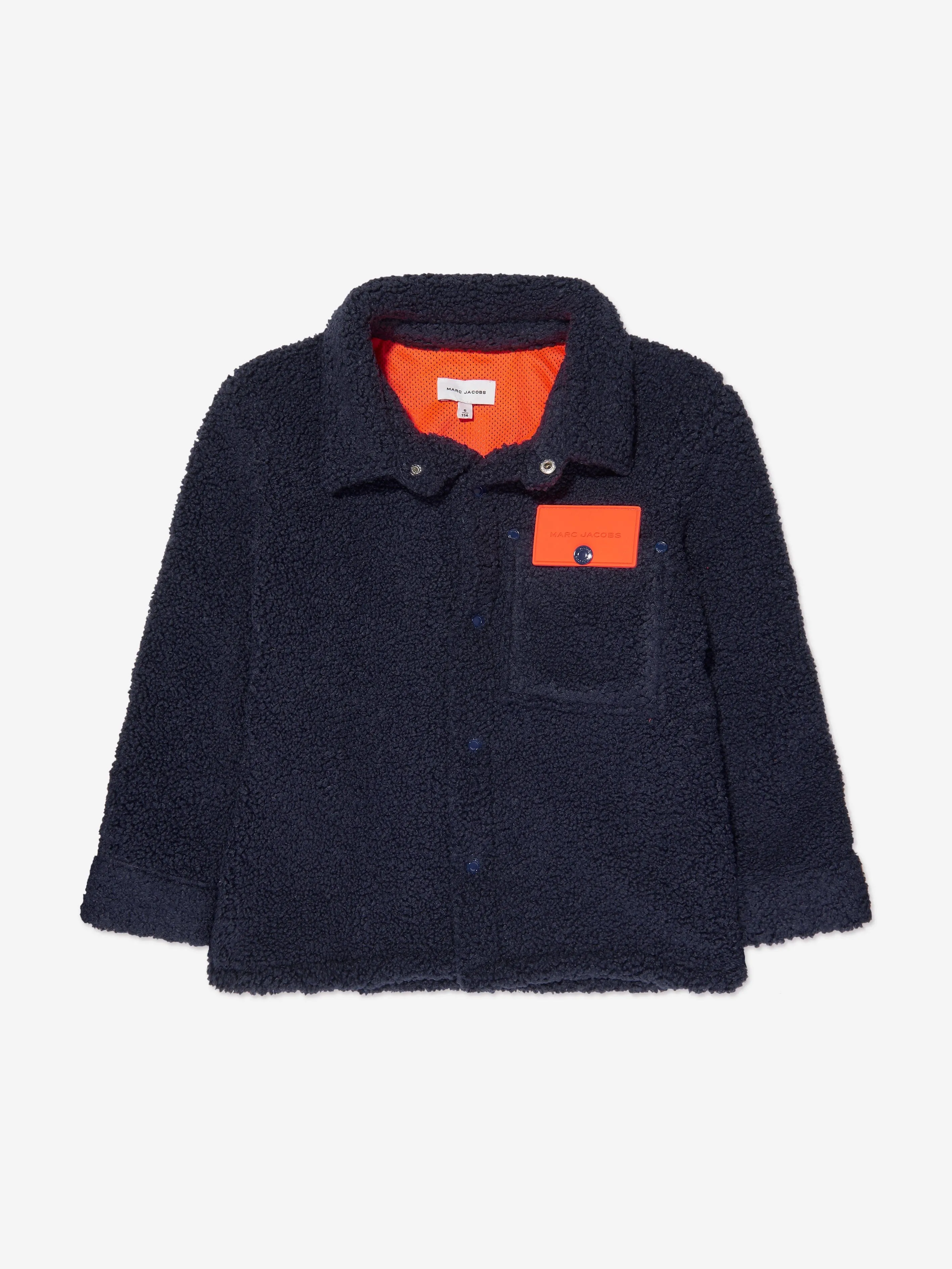 MARC JACOBS Boys Faux Shearling Cardigan in Navy