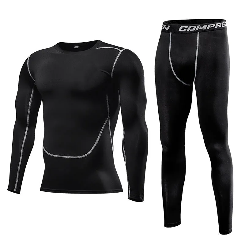 Men Clothing Sportswear Gym Fitness Compression Suits Running Set Sport Outdoor Jogging Quick Dry Tight