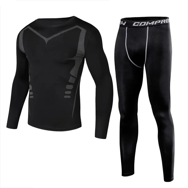 Men Clothing Sportswear Gym Fitness Compression Suits Running Set Sport Outdoor Jogging Quick Dry Tight