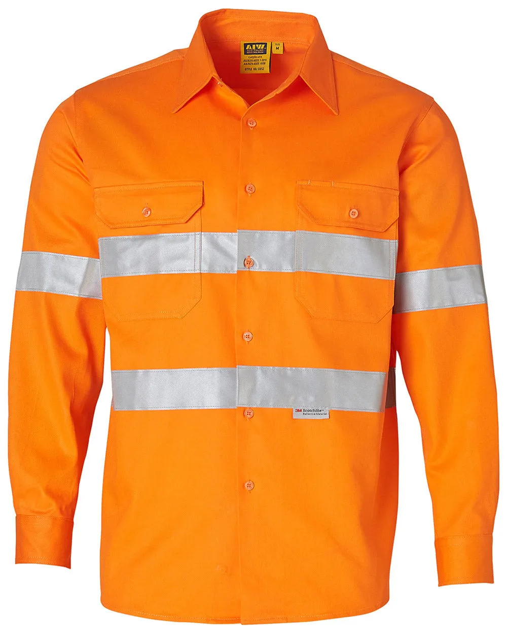 Men's Hi Vis Long Sleeve Shirt w/ Tape - SW52