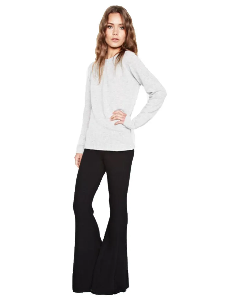 Michael Lauren Van Ribbed Bell Pant in Black