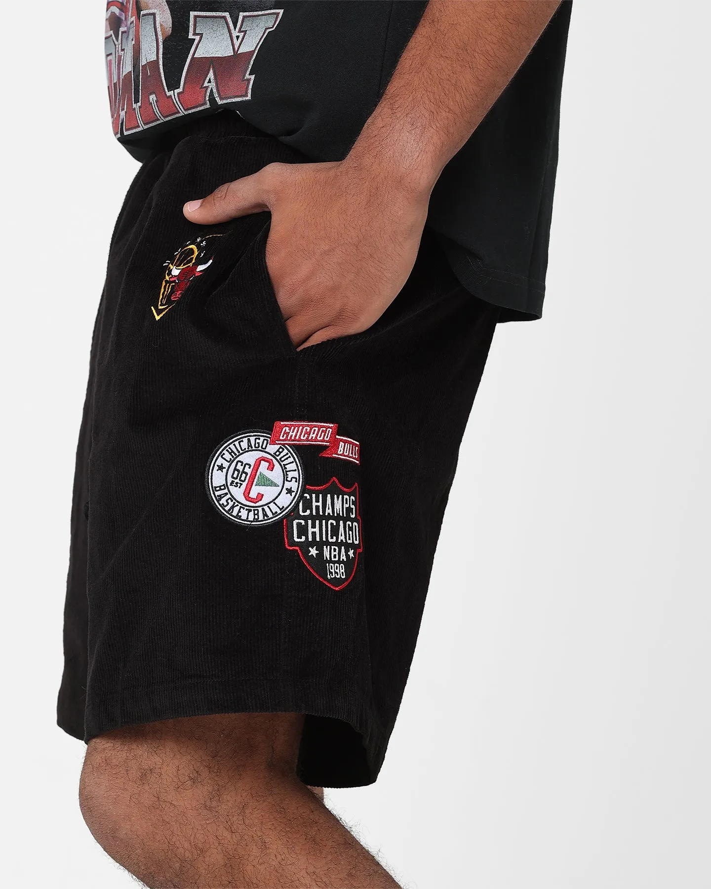 Mitchell & Ness Chicago Bulls Letterman Shorts Black