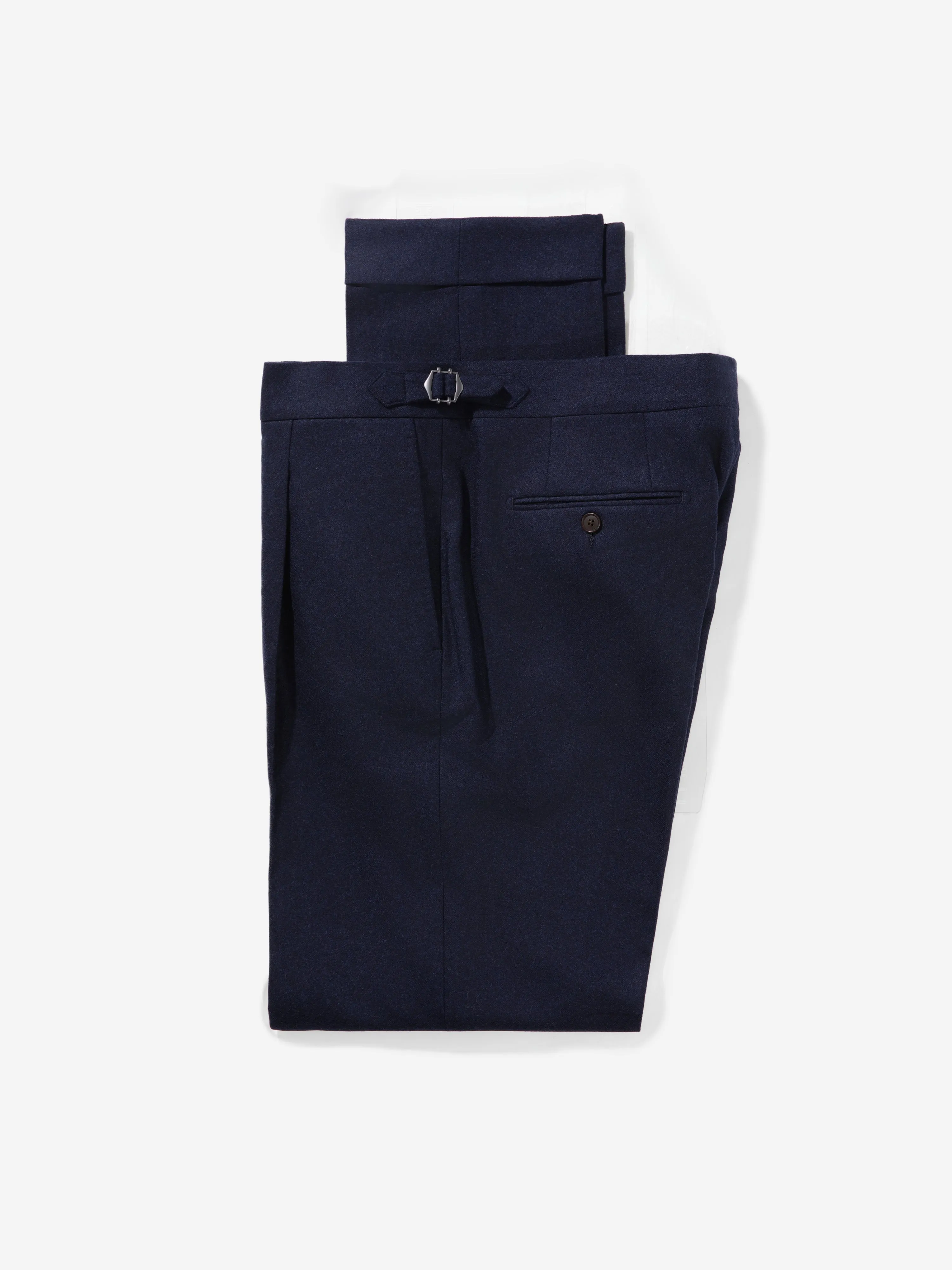 Navy Flannel Wool Oscar Trousers