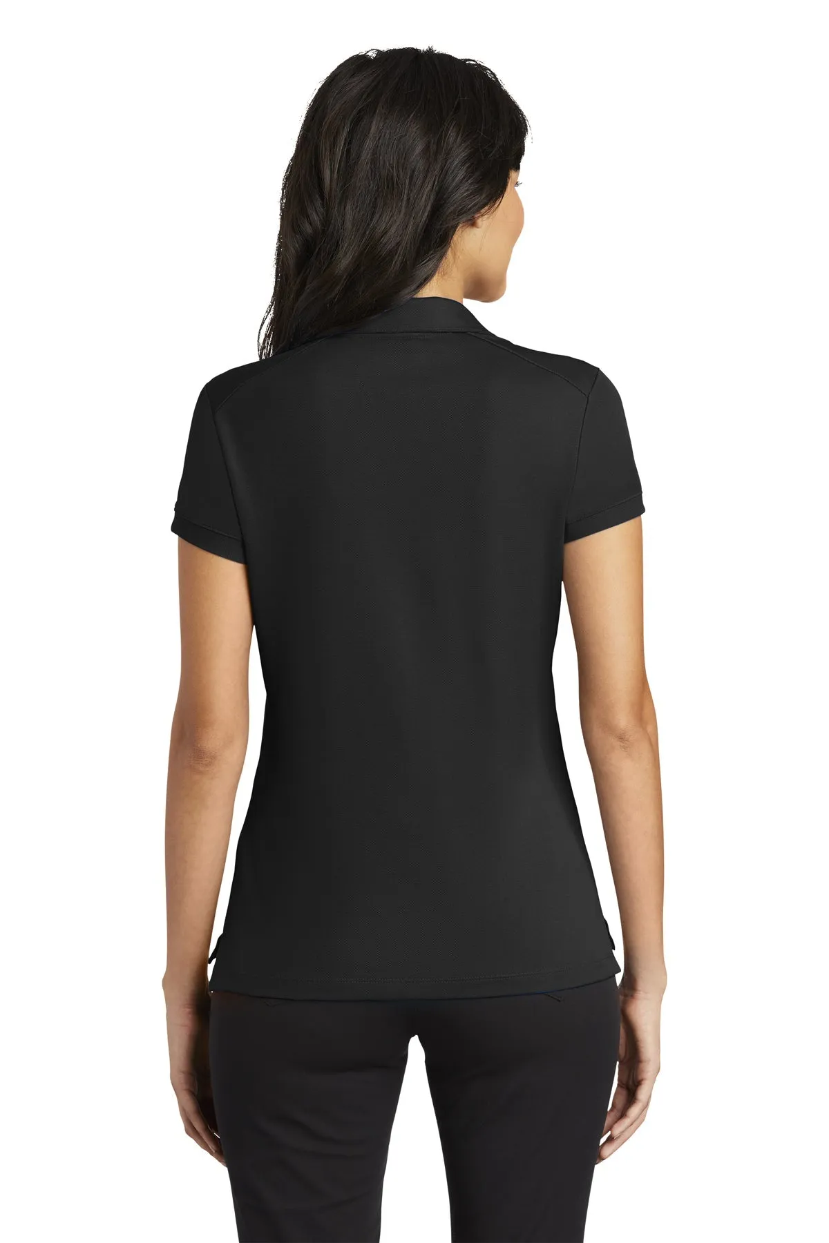 Nike Ladies Dri-FIT Icon Pique Modern Fit Custom Polos, Black