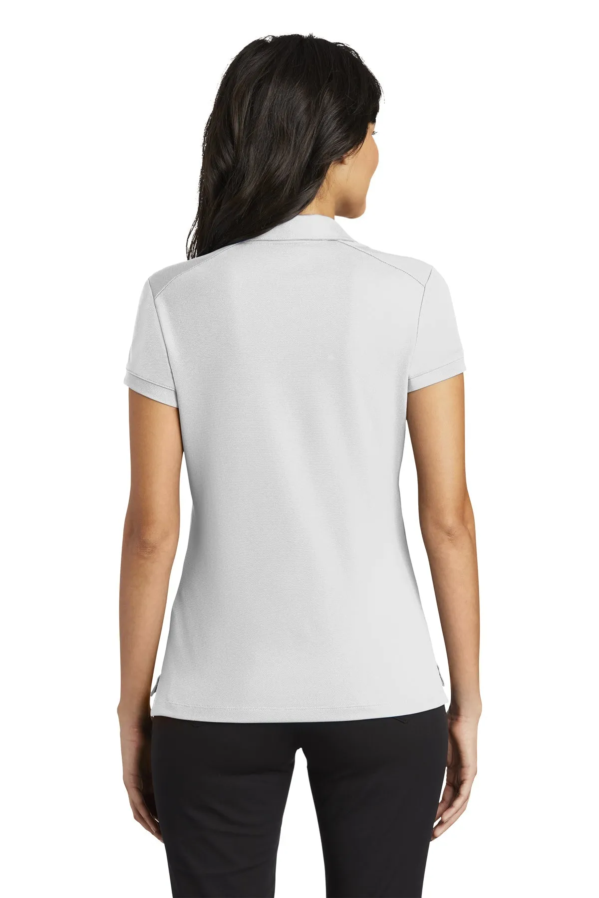 Nike Ladies Dri-FIT Icon Pique Modern Fit Custom Polos, White