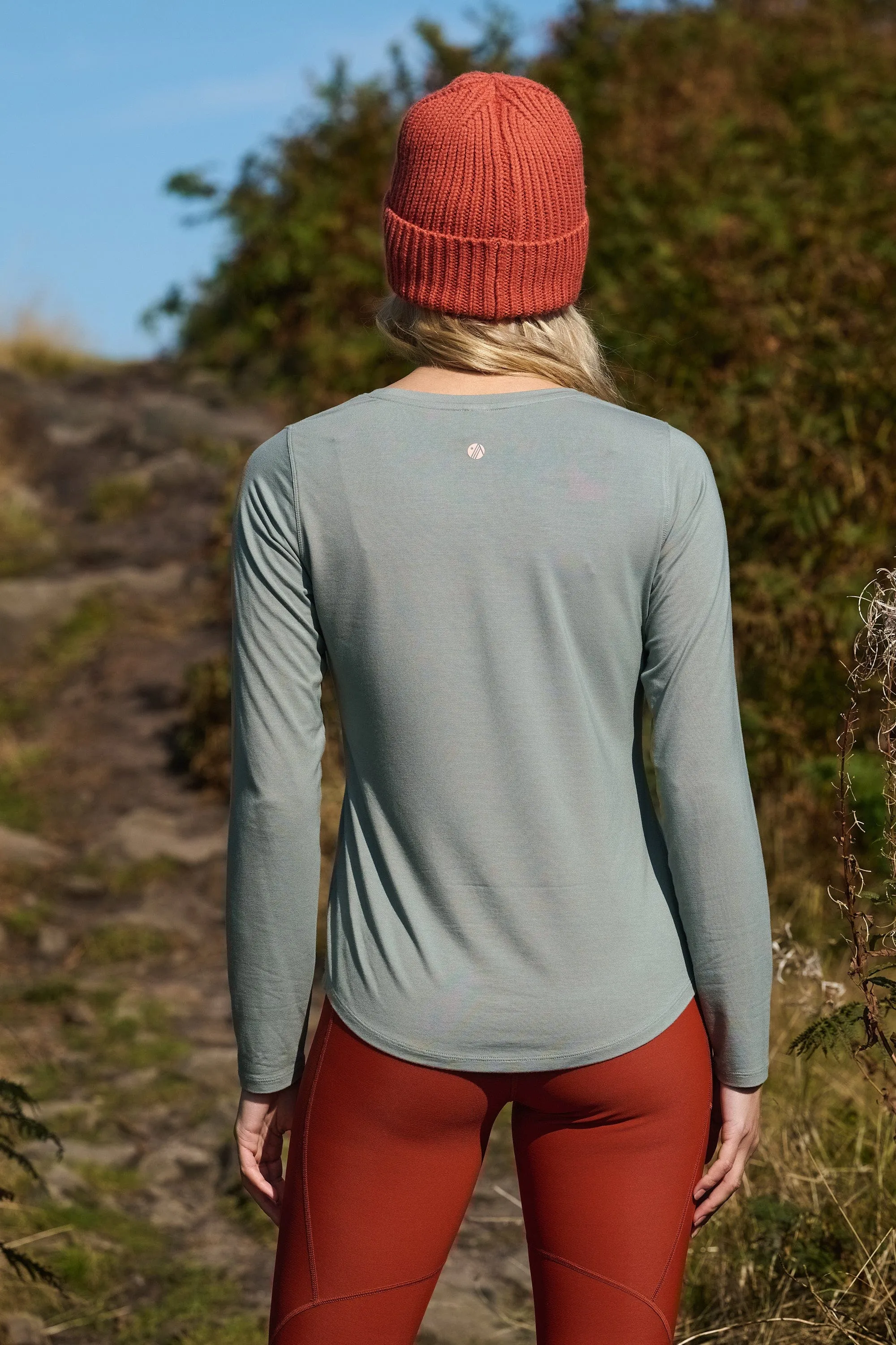 On The Go Bamboo Long Sleeve Tee - Lily Pad