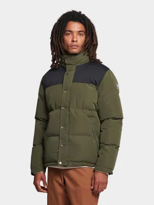 P Bear Cut   Sew Funnel Neck Puffer Jacket in Forest Night