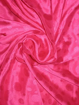 Pink soft silk crepe fabric dot jacquard 44&quot;