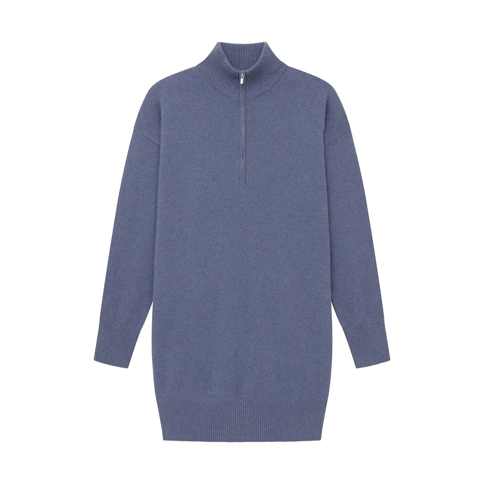 Recycled Cashmere Quarter Zip Dress