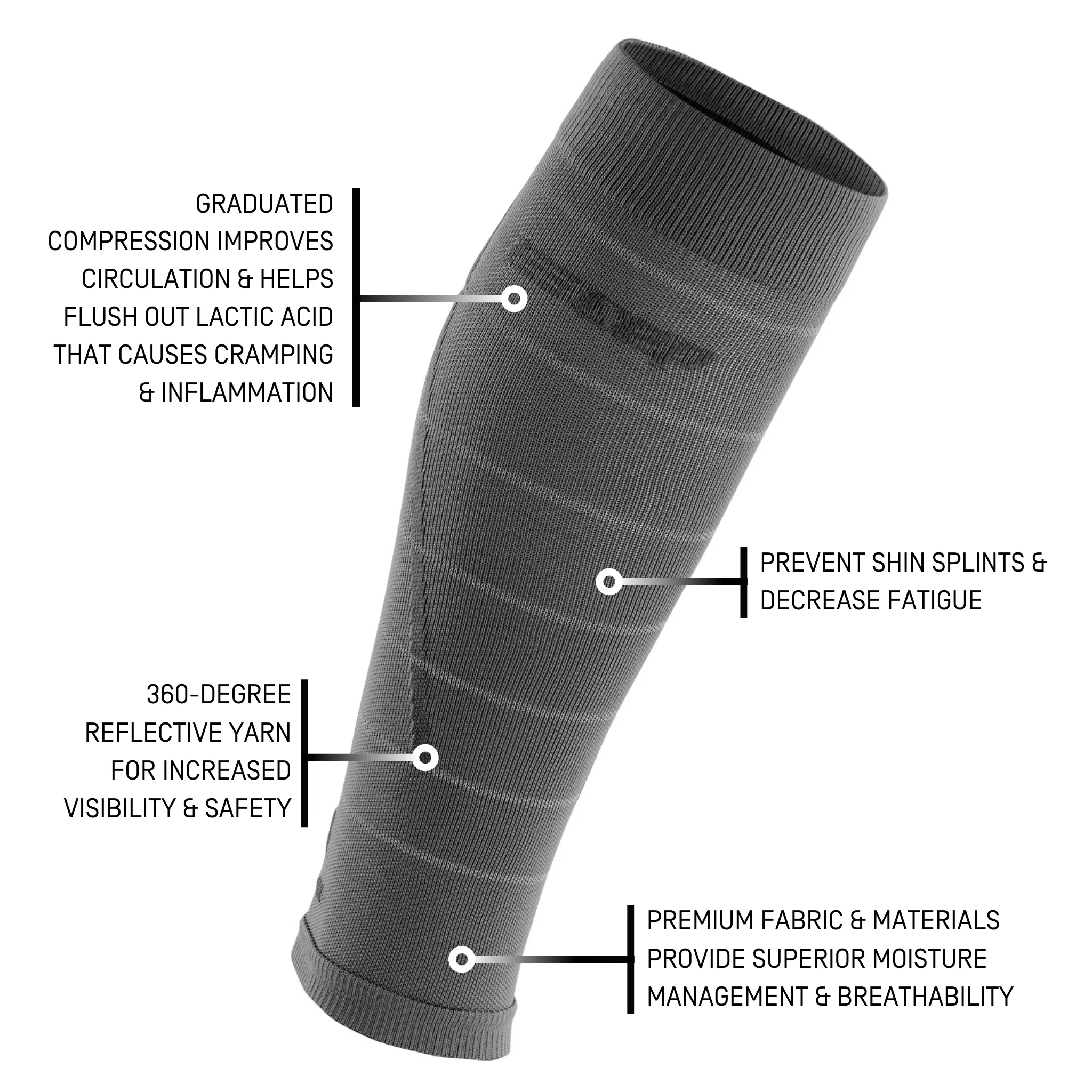 Reflective Compression Calf Sleeves, Women