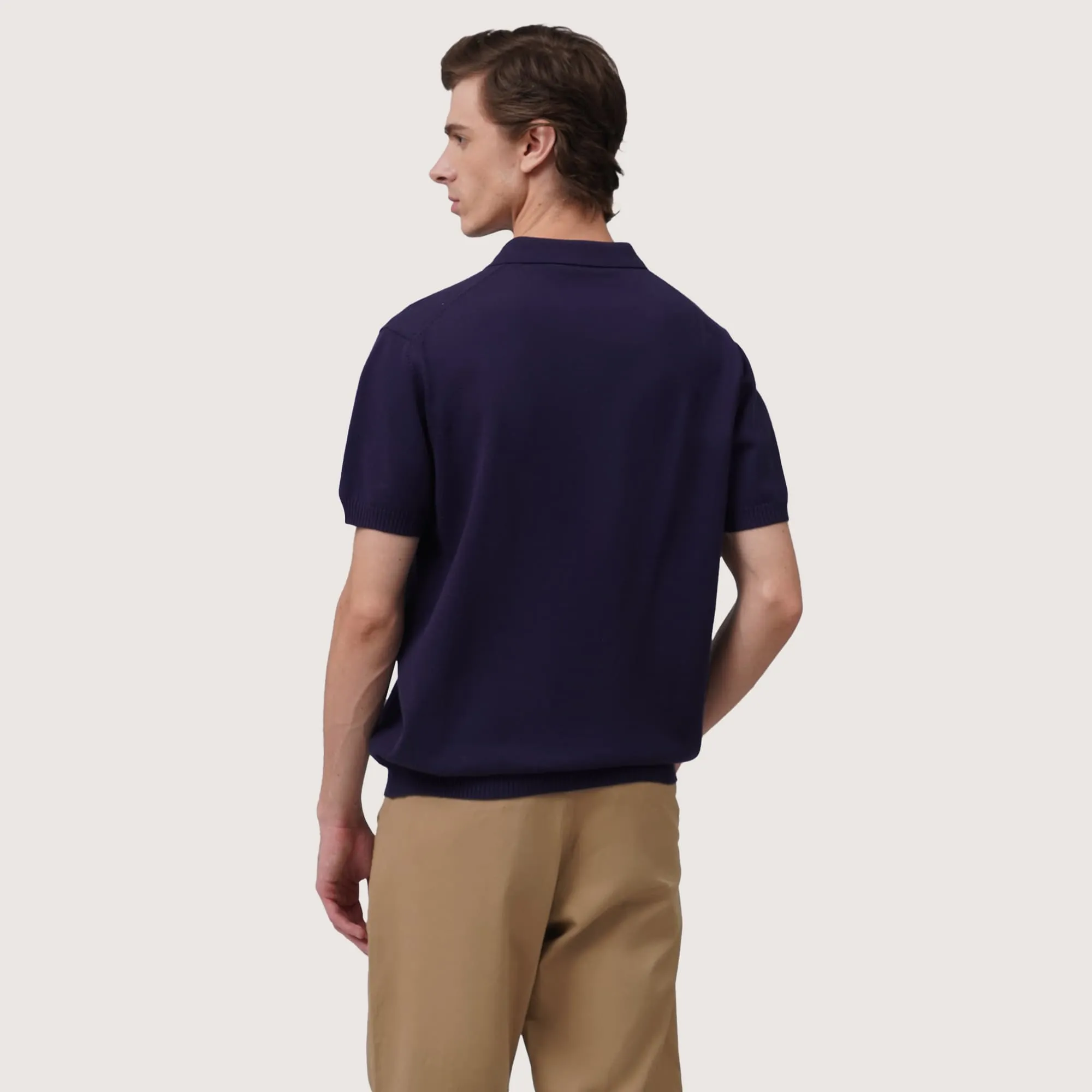 Regular Fit V-Placket Polo Shirt