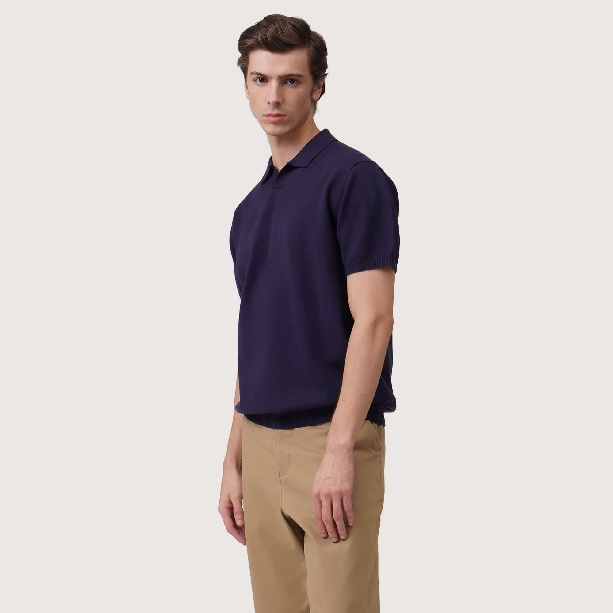 Regular Fit V-Placket Polo Shirt