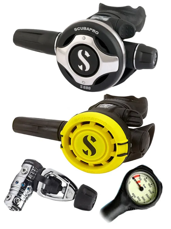 Scubapro Regulator Set: MK25 Evo (DIN or Yoke) / S600 / Octopus & Free Termo Gauge