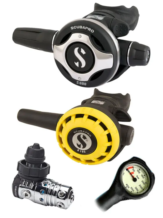 Scubapro Regulator Set: MK25 Evo (DIN or Yoke) / S600 / Octopus & Free Termo Gauge