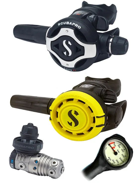 Scubapro Regulator Set: MK25 Evo Titanium (DIN or Yoke) / S620 X-Titanium / Octopus & Free Termo Gauge