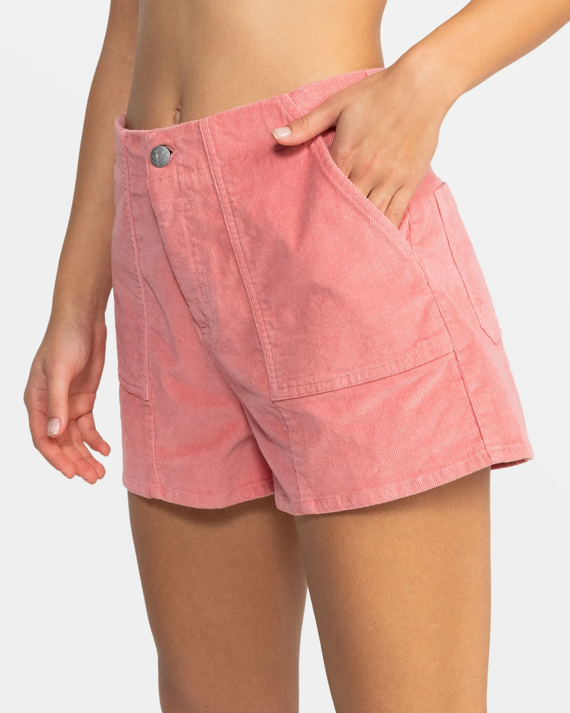 Sessions High Waist Corduroy Shorts - Mauve Glow