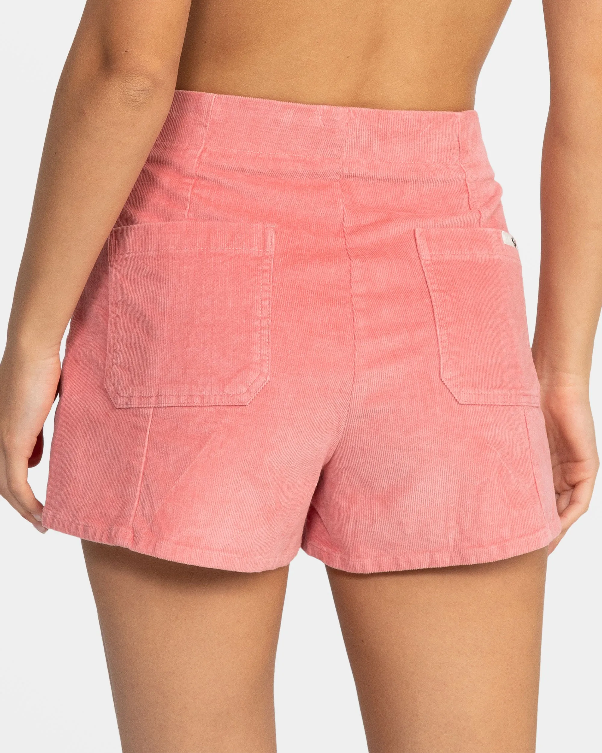 Sessions High Waist Corduroy Shorts - Mauve Glow