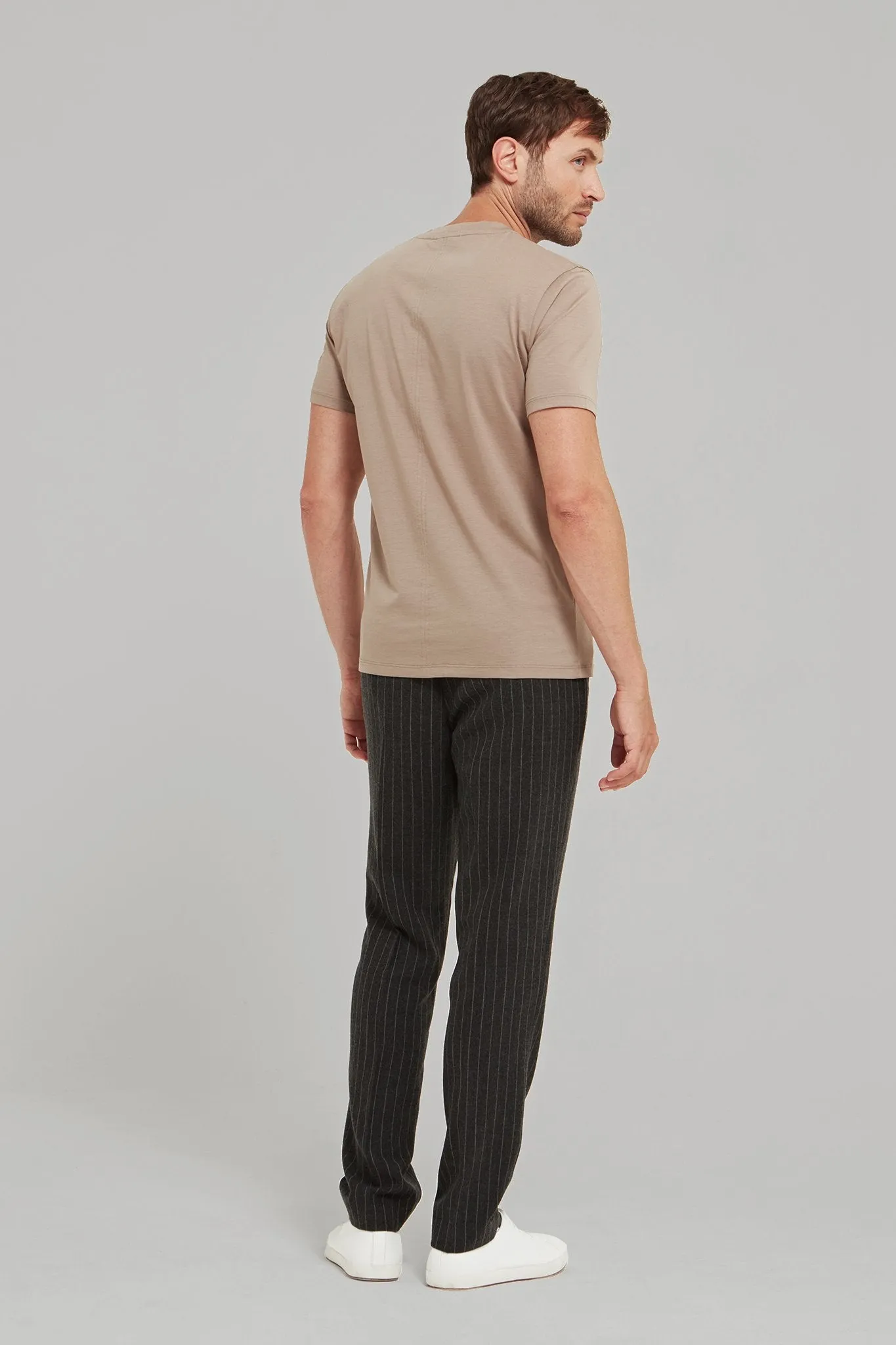 Slim Fit Wool Blend Pinstriped Trousers