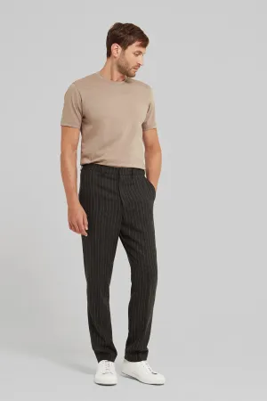 Slim Fit Wool Blend Pinstriped Trousers