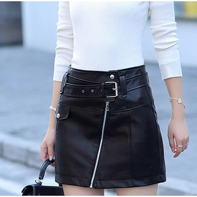 Slim High Waist Women Skirt / A-line Short Skirts in Rock Style / Rave Outfits