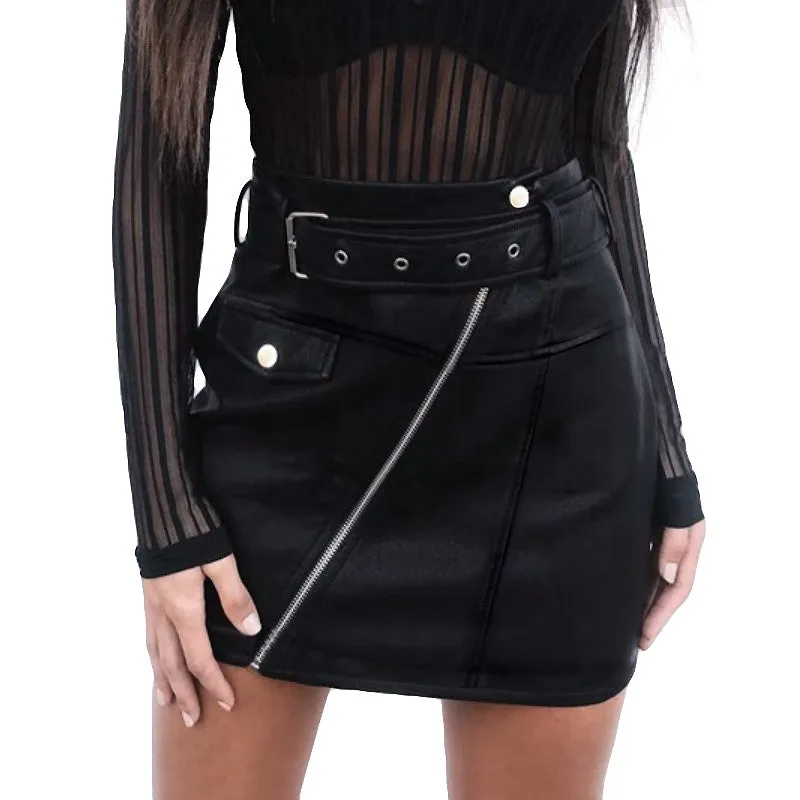 Slim High Waist Women Skirt / A-line Short Skirts in Rock Style / Rave Outfits