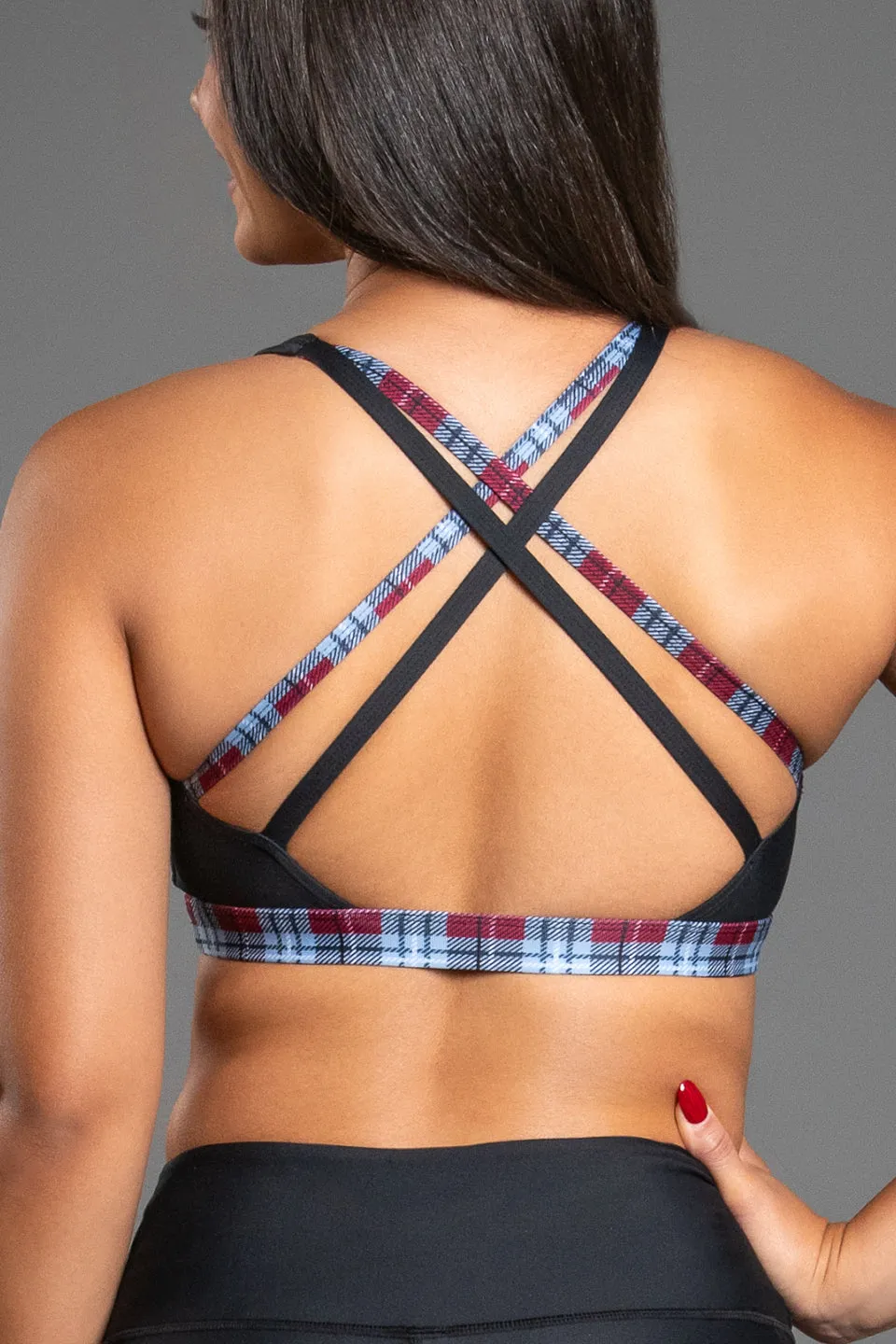 Tex Sports Bra in Plaid Pop