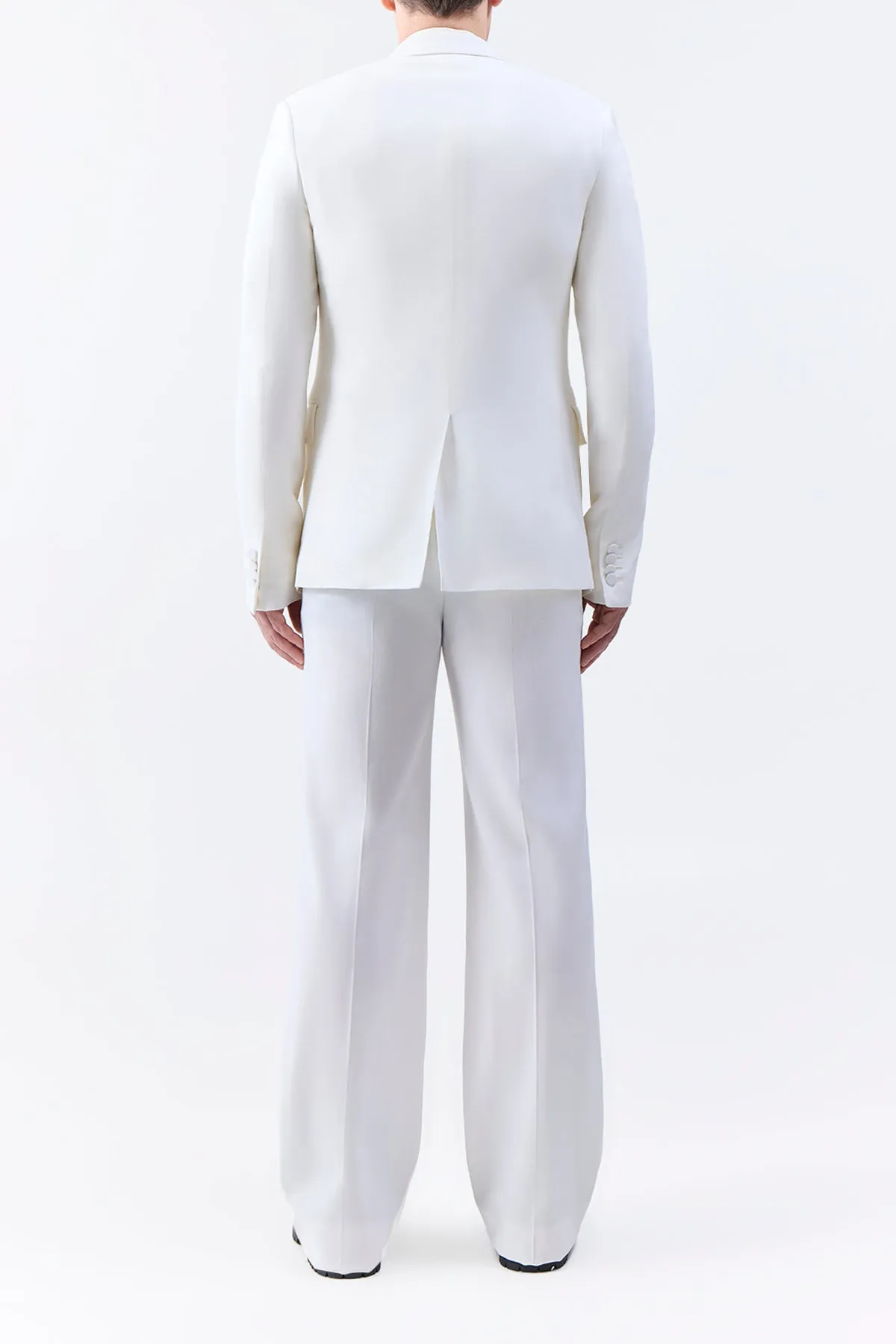 Vista Pant in Ivory Virgin Wool Twill