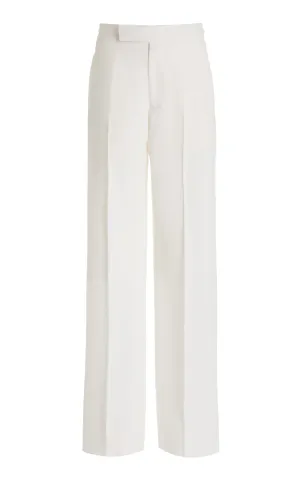 Vista Pant in Ivory Virgin Wool Twill