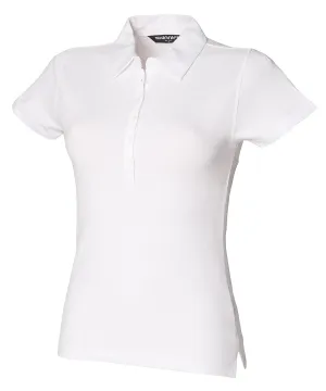 White - Women's short sleeve stretch polo